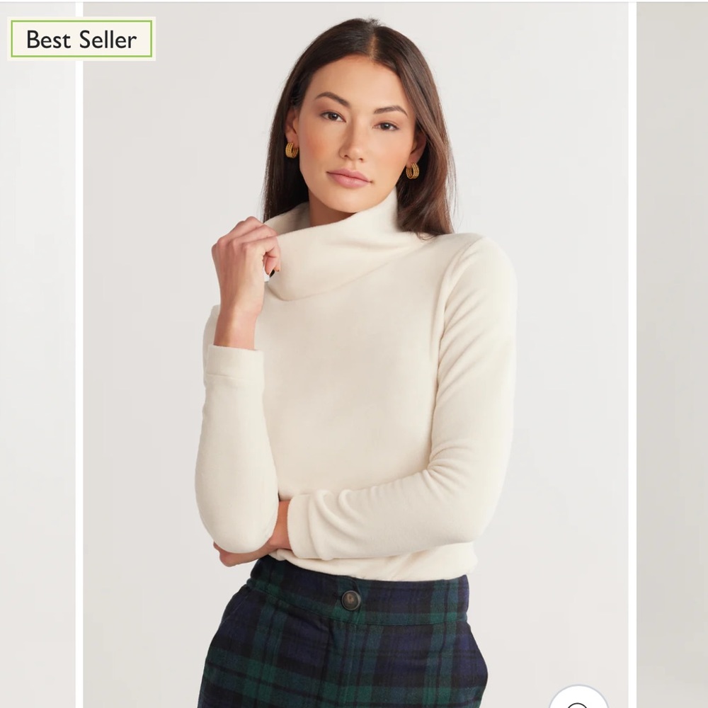 Dudley Stephens Park Slope Fleece Turtleneck Sweatshirt Cream Tuckernuck Funnel